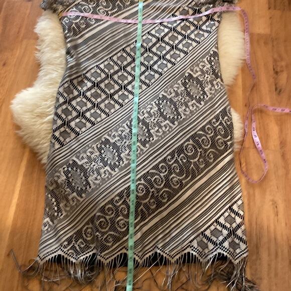 Helene Blake Vintage Art Deco Flapper Lace Fringe Midi Dress EUC Sz 12P 80’s - Picture 10 of 11